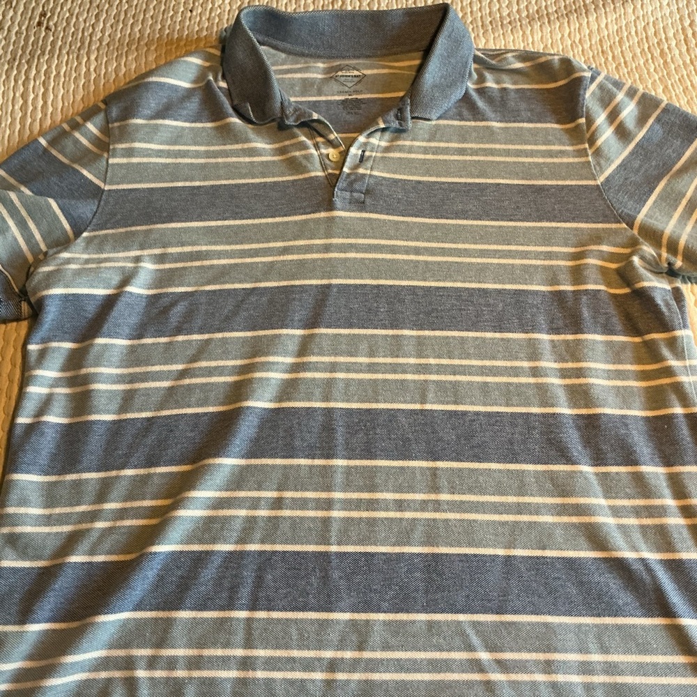 St. John's Bay Men's Blue & White Striped Polo